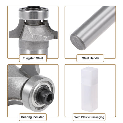 Harfington Router Bit 1/2 Shank 5/16 inch Cutting Diameter Round Over Corner 2 Flutes Tungsten for Woodworking Milling Cutter Tool