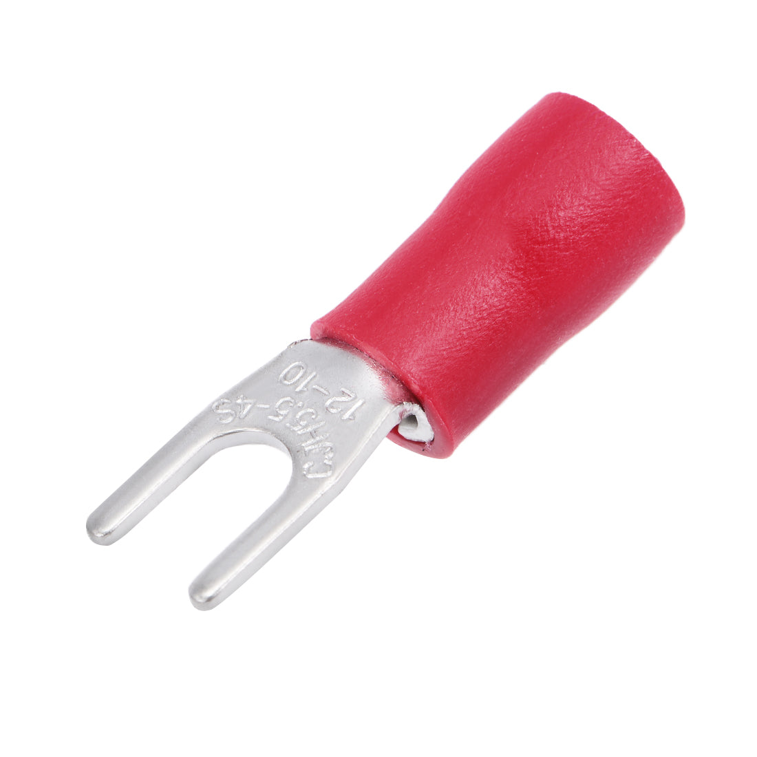 Harfington 150Pcs SV5.5-4S Insulated Fork Spade Wire Connector Electrical Crimp Terminal 12-10AWG Red