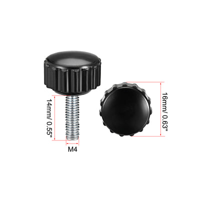 Harfington Male Thread Knurled Knobs Grip Thumb Screw on Mechanical Round Head 5 Pack