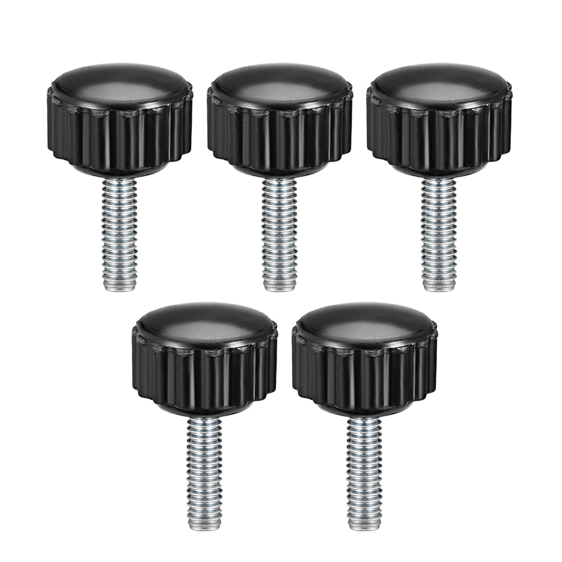 Harfington Male Thread Knurled Knobs Grip Thumb Screw on Mechanical Round Head 5 Pack