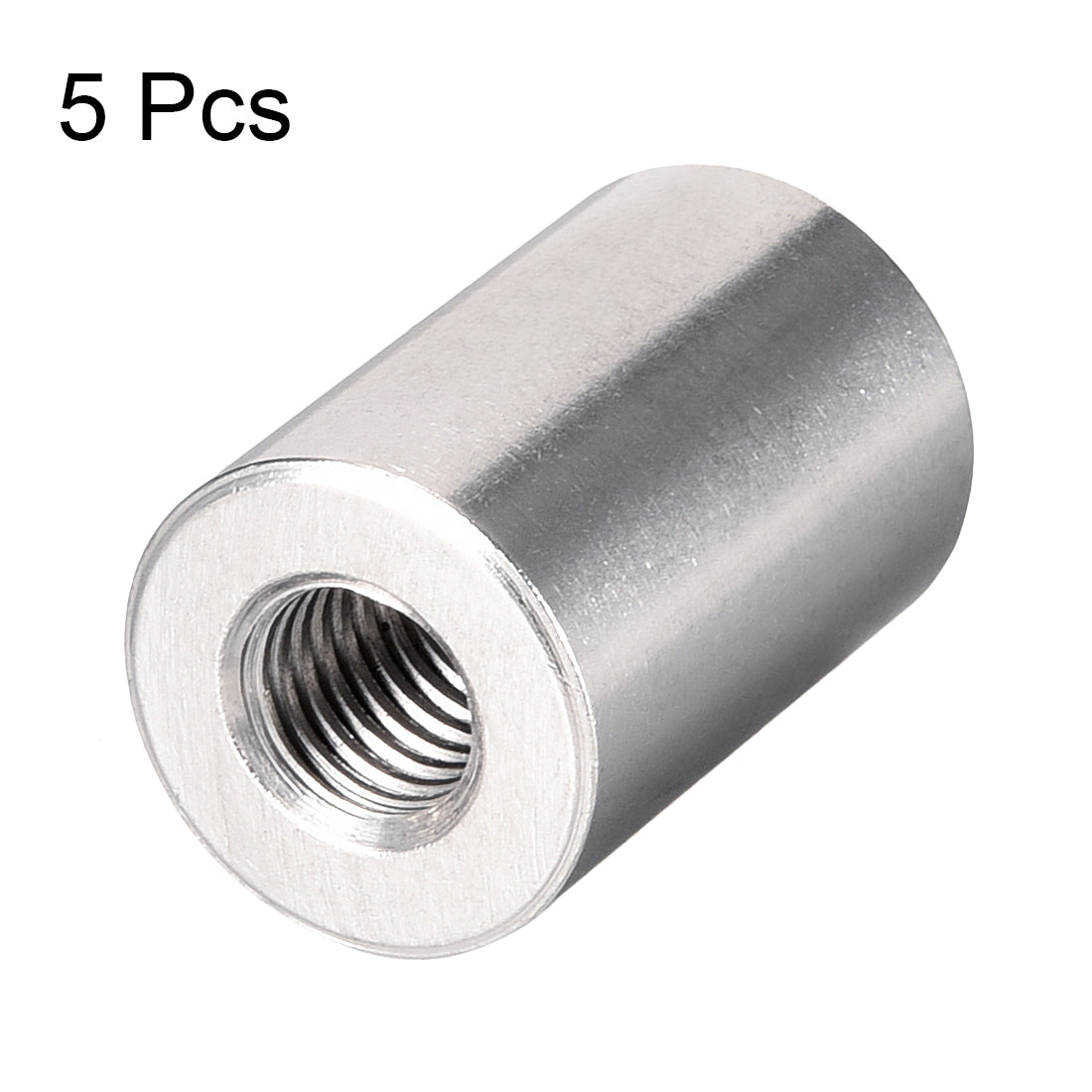 Harfington Round Connector Nuts, M10x30mm Height Sleeve Rod bar Stud Nut Stainless steel 304 5 Pcs