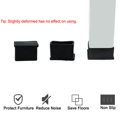 Harfington Uxcell PVC Chair Rectangle Leg Caps End Tip Pads Feet Cover Desk Floor Protector 12pcs