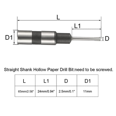 Harfington Straight Shank Punch Hollow Paper Drill Bit 2pcs