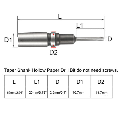 Harfington Taper Shank Punching Machine Hollow Paper Drill Bit
