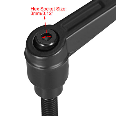 Harfington Handles Adjustable Clamping Lever Thread Ratchet Male Threaded Stud 2Pack