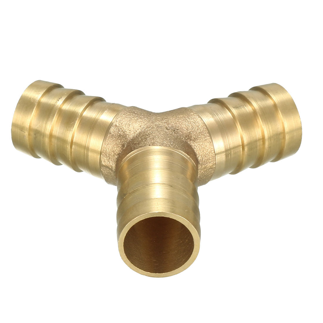 Harfington 14mm Brass Barb Hose Fitting Tee Y-Shaped 3 Way Connector Adapter Joiner