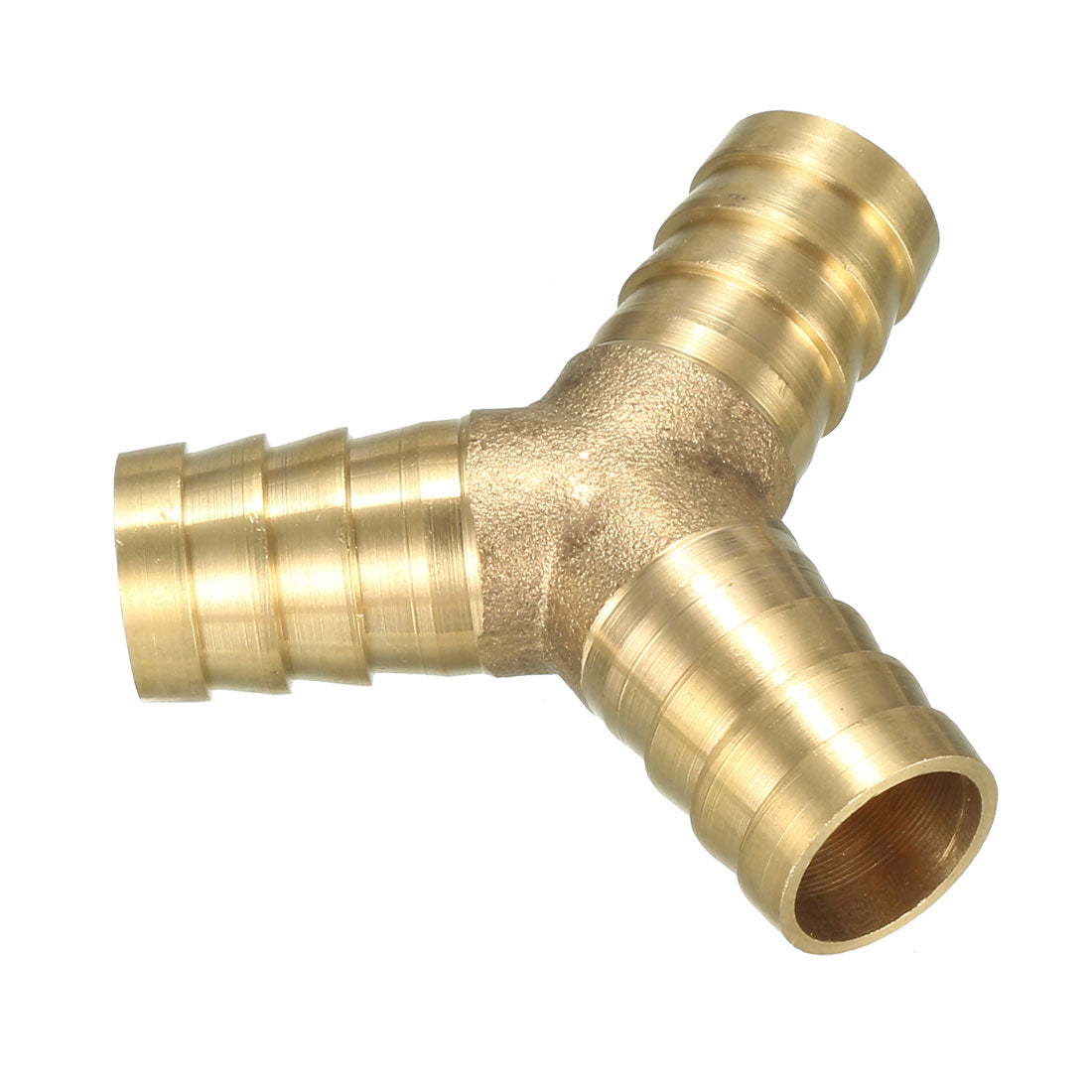 Harfington 14mm Brass Barb Hose Fitting Tee Y-Shaped 3 Way Connector Adapter Joiner