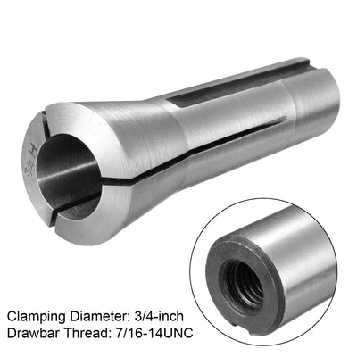 Harfington R8 Collet, Mill Chuck Holder 65Mn Spring Steel 7/16-14UNC Thread