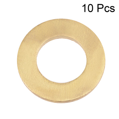 Harfington 10Pcs 18.5mm x 33mm x 3mm Copper Flat Washer for Screw Bolt