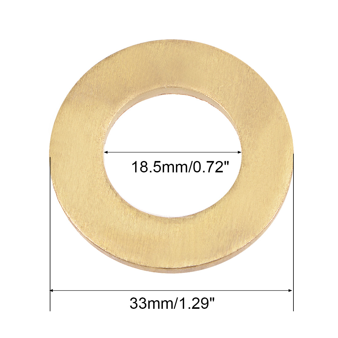 Harfington 10Pcs 18.5mm x 33mm x 3mm Copper Flat Washer for Screw Bolt