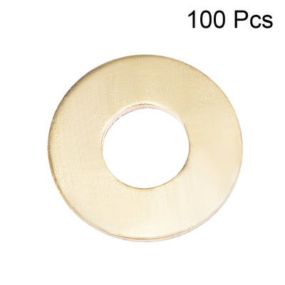 Harfington 100Pcs 5.2mm x 12mm x 0.8mm Copper Flat Washer for Screw Bolt