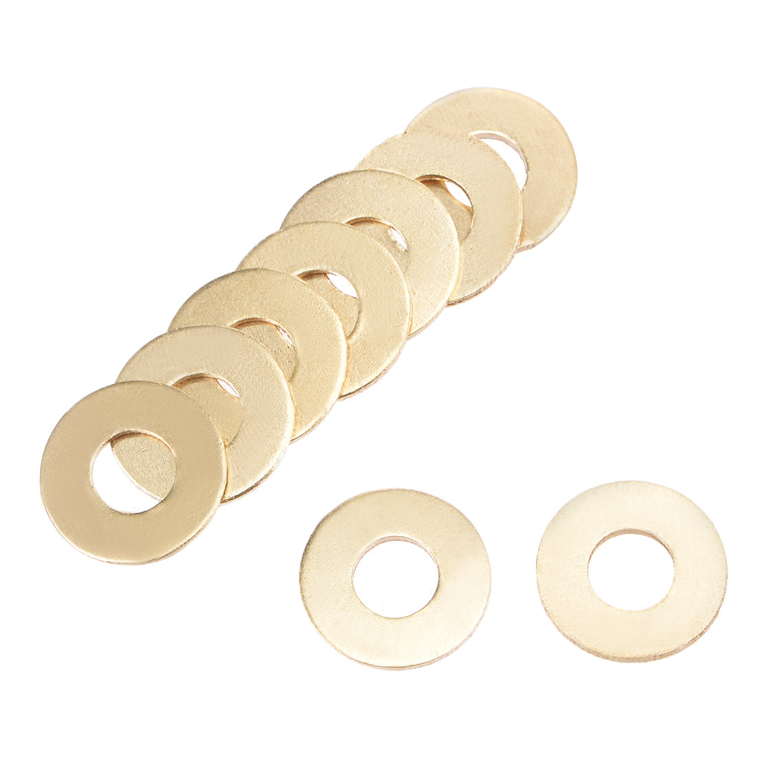 Harfington 100Pcs 5.2mm x 12mm x 0.8mm Copper Flat Washer for Screw Bolt