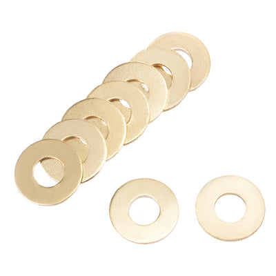 Harfington 100Pcs 5.2mm x 12mm x 0.8mm Copper Flat Washer for Screw Bolt