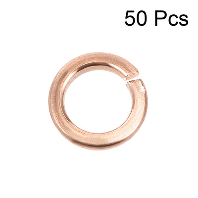 Harfington 50Pcs 5.3mm x 8mm x 1.3mm Copper Flat Washer for Screw Bolt