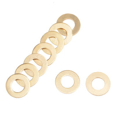 Harfington 20Pcs 6.3mm x 12mm x 1.5mm Copper Flat Washer for Screw Bolt Gold Tone