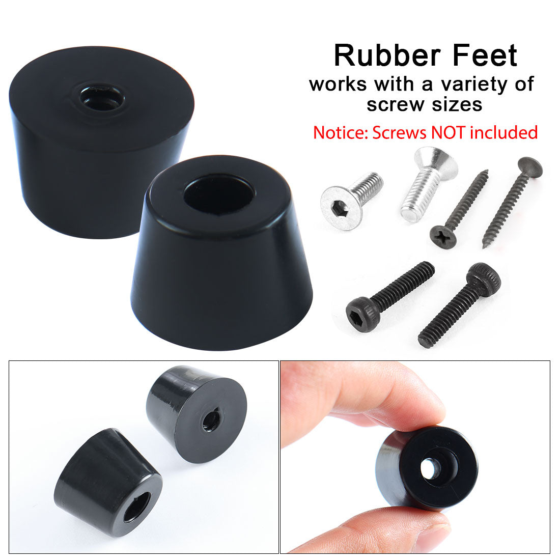 Harfington 16pcs Rubber Feet Bumpers Furniture Table Amplifier Speaker Cabinet Leg Pads, D27x21xH18mm