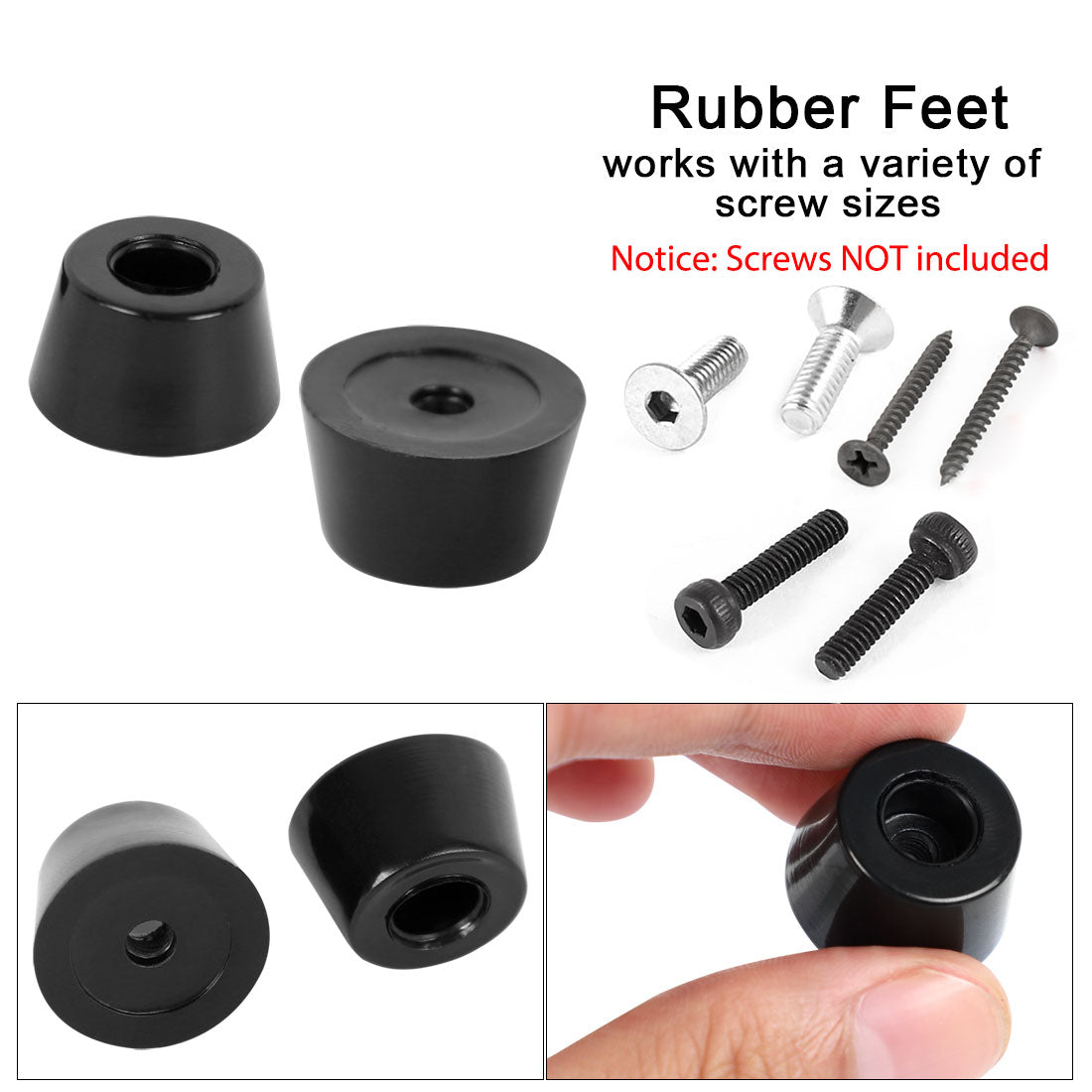 Harfington 16pcs Rubber Feet Bumpers Furniture Table Amplifier Speaker Cabinet Leg Pads, D20x16xH12mm