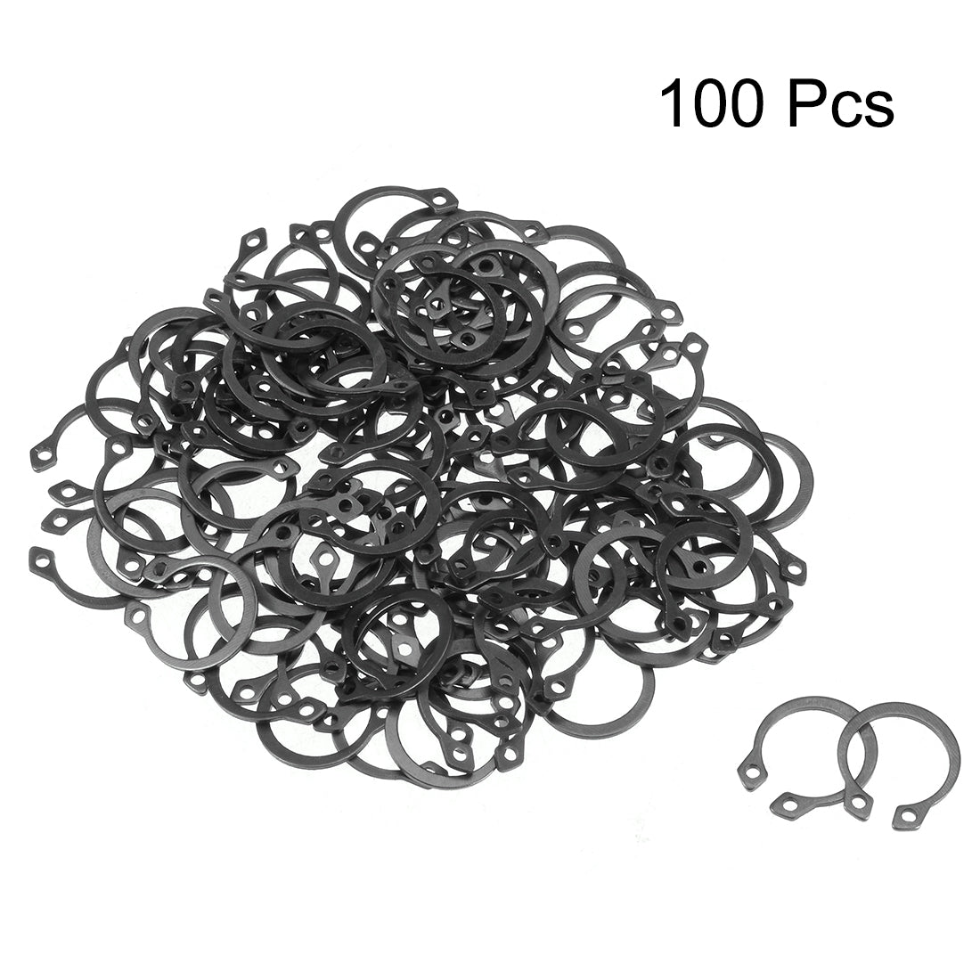 Harfington 15.7mm External Circlips C-Clip Retaining Shaft Snap Rings 65Mn 100pcs