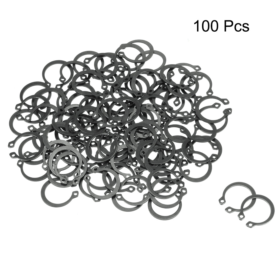 Harfington 18.2mm External Circlips C-Clip Retaining Shaft Snap Rings 65Mn 100pcs