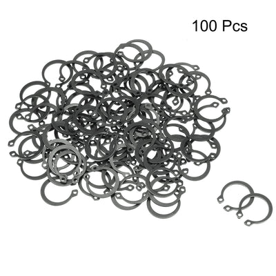 Harfington 18.2mm External Circlips C-Clip Retaining Shaft Snap Rings 65Mn 100pcs