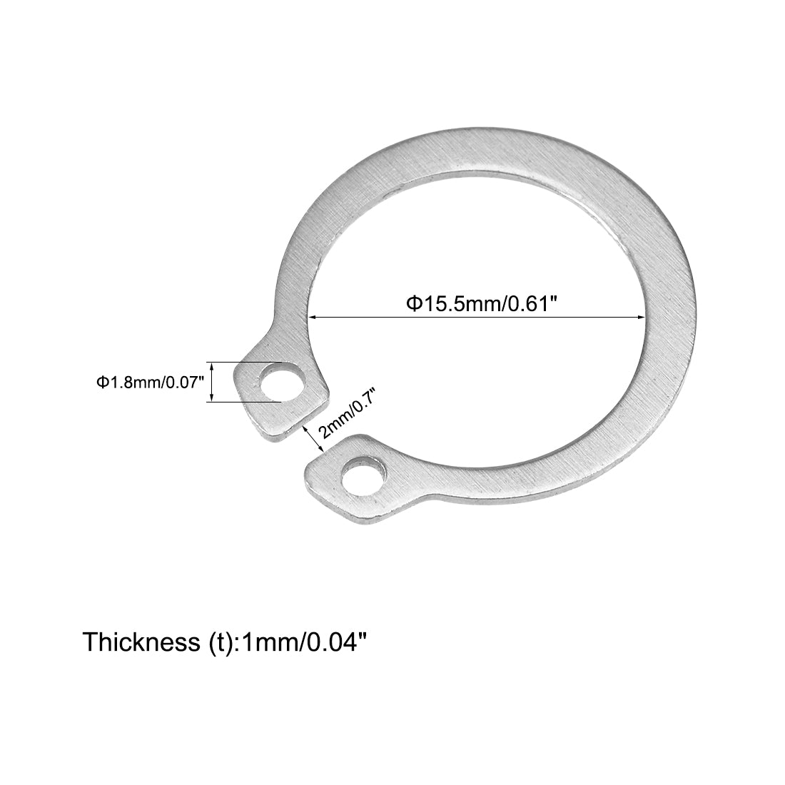 Harfington 19.5mm External Circlips Retaining Shaft Snap Rings 304 Stainless Steel 50pcs