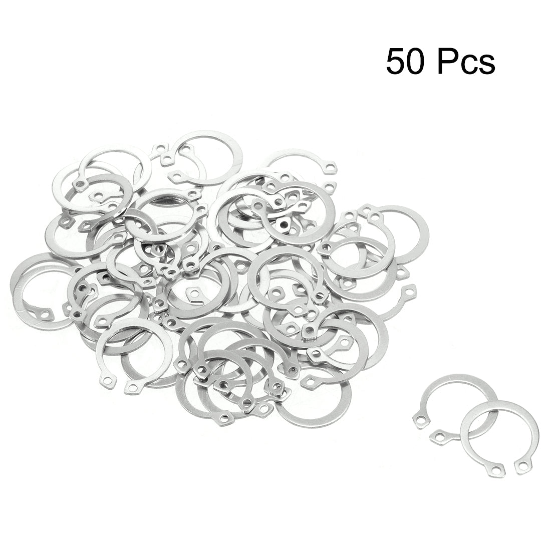 Harfington 18.5mm External Circlips Retaining Shaft Snap Rings 304 Stainless Steel 50pcs