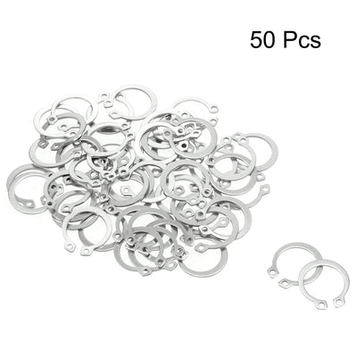 Harfington 18.5mm External Circlips Retaining Shaft Snap Rings 304 Stainless Steel 50pcs