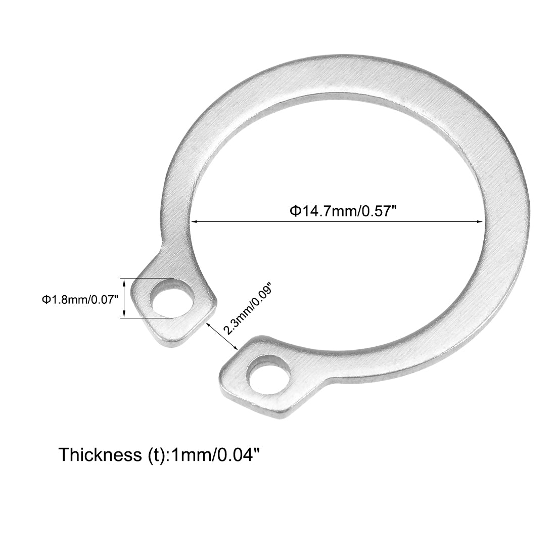 Harfington 18.5mm External Circlips Retaining Shaft Snap Rings 304 Stainless Steel 50pcs