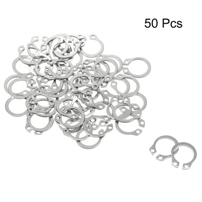 Harfington 13.7mm External Circlips Retaining Shaft Snap Rings 304 Stainless Steel 50pcs
