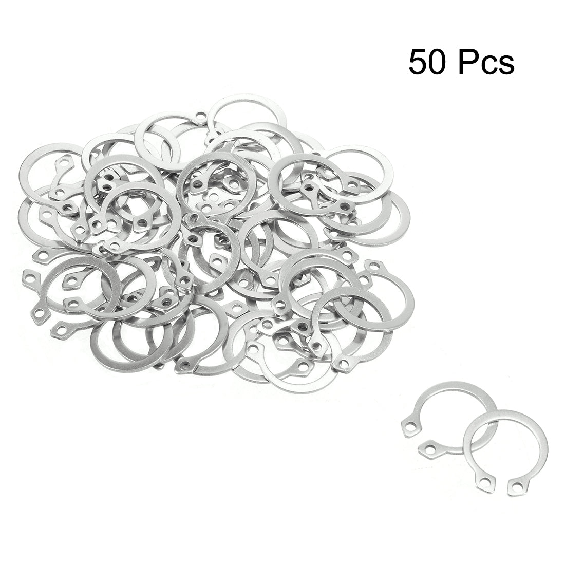 Harfington 17mm External Circlips Retaining Shaft Snap Rings 304 Stainless Steel 50pcs
