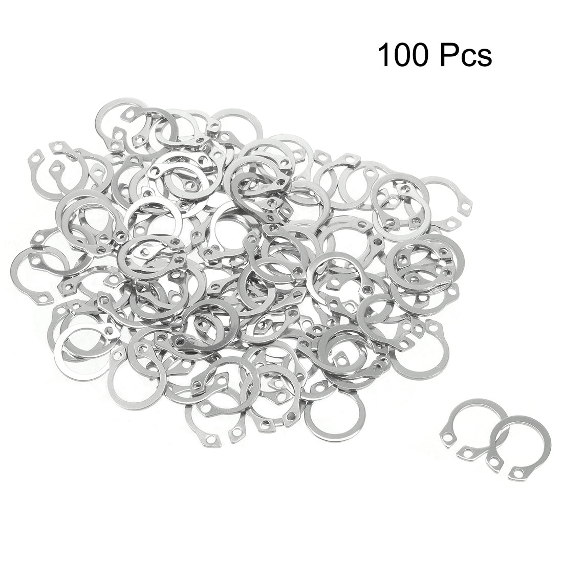 Harfington 13.8mm External Circlips Retaining Shaft Snap Rings 304 Stainless Steel 100pcs