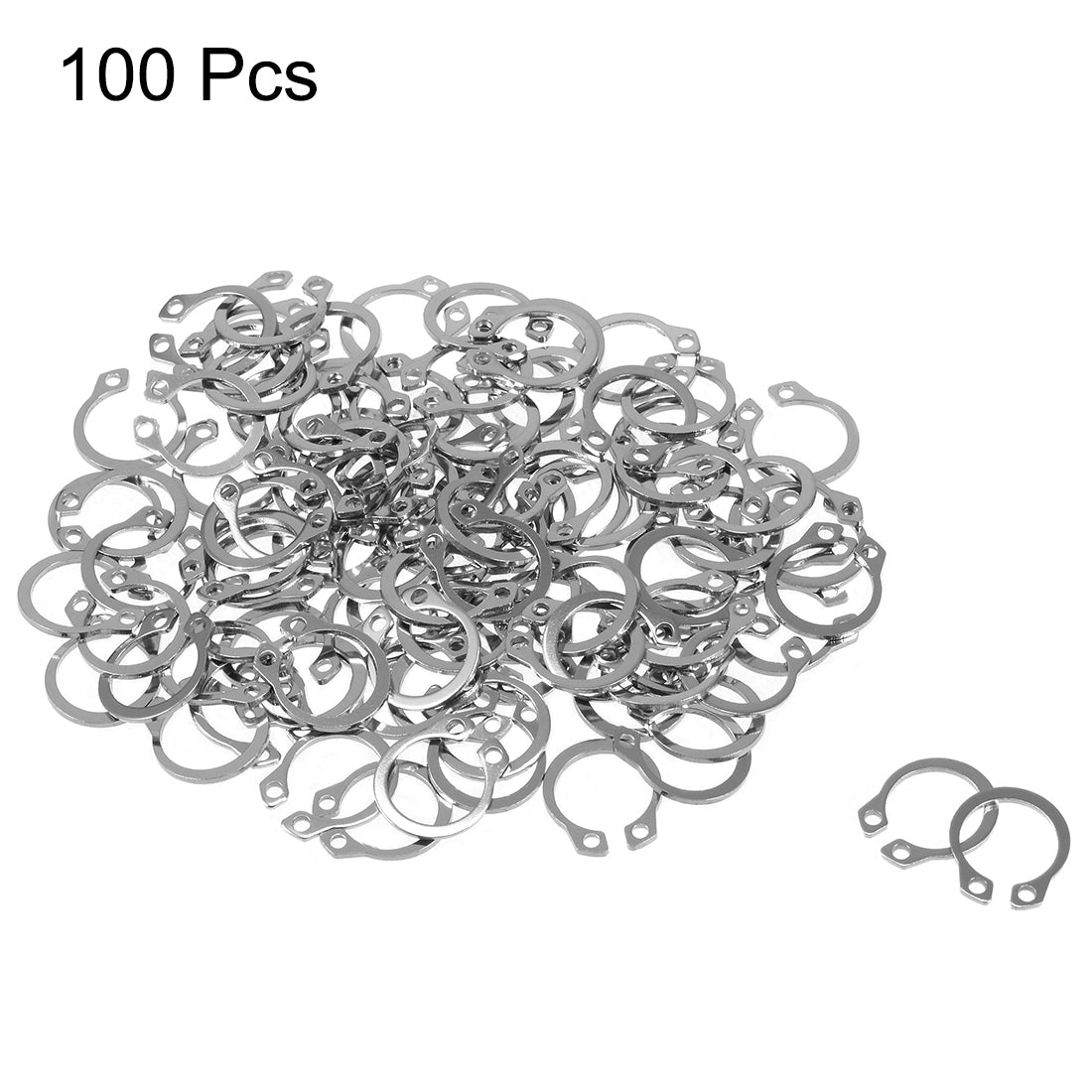 Harfington 14.7mm External Circlips Retaining Shaft Snap Rings 304 Stainless Steel 100pcs