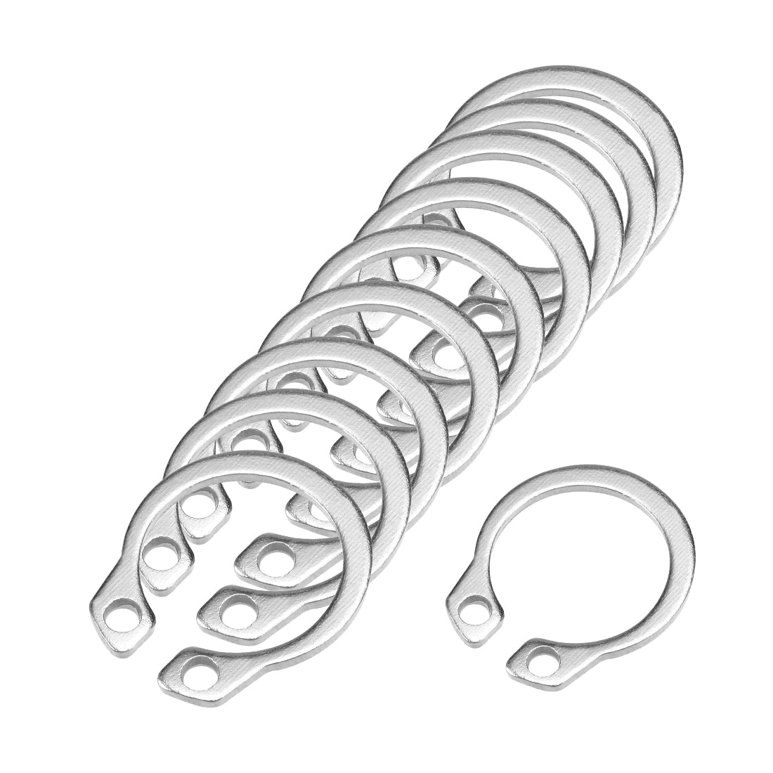 Harfington 14.7mm External Circlips Retaining Shaft Snap Rings 304 Stainless Steel 100pcs