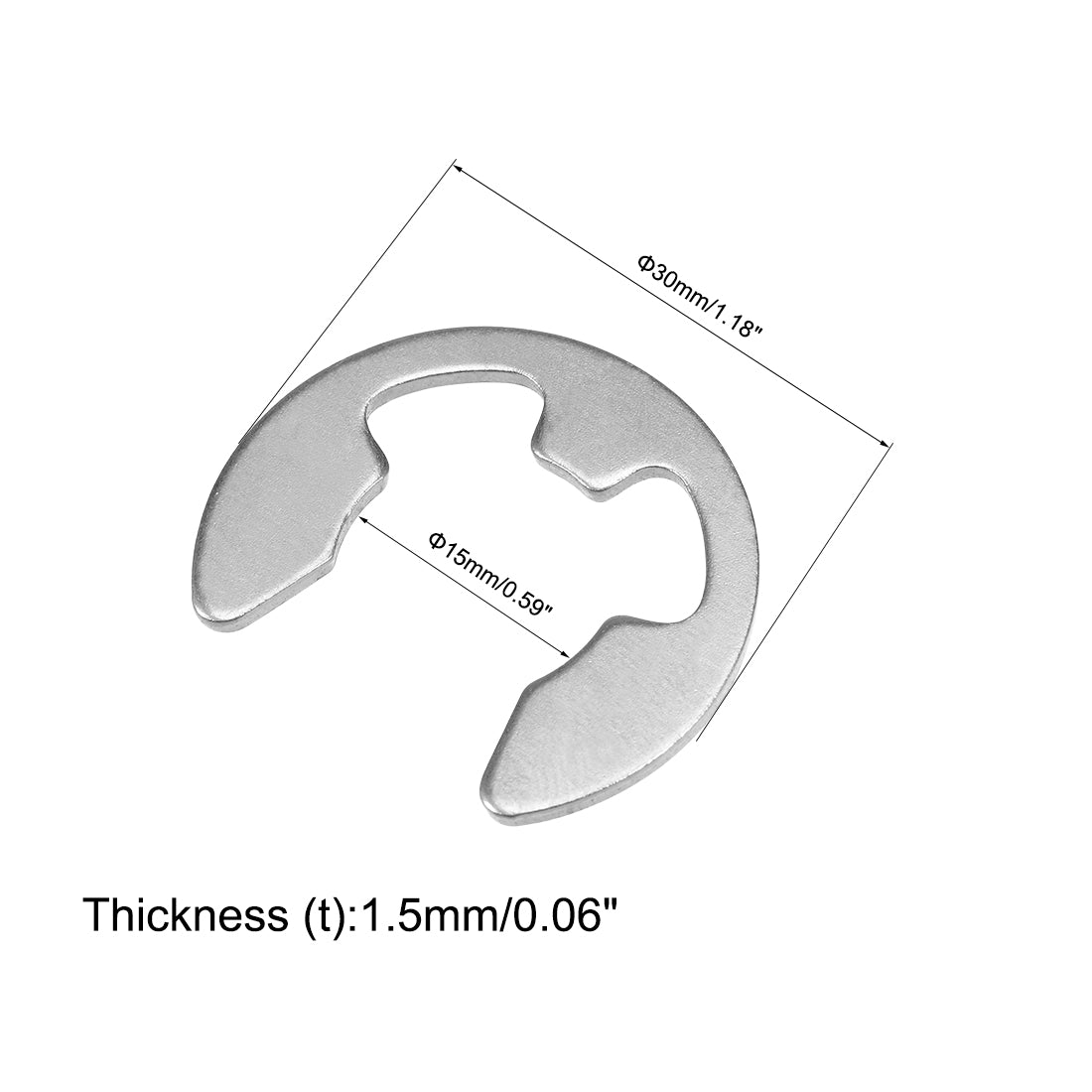 Harfington 30mm External Circlips Retaining Shaft Snap Rings 304 Stainless Steel 10pcs