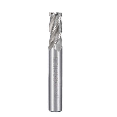 Harfington High Speed Steel HSS-AL 4 Flute Straight End Mill Cutter CNC Router Bits