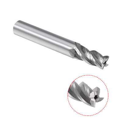 Harfington High Speed Steel HSS-AL 4 Flute Straight End Mill Cutter CNC Router Bits