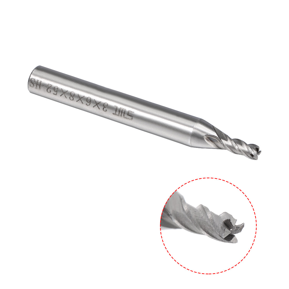 Harfington High Speed Steel HSS-AL 4 Flute Straight End Mill Cutter CNC Router Bits
