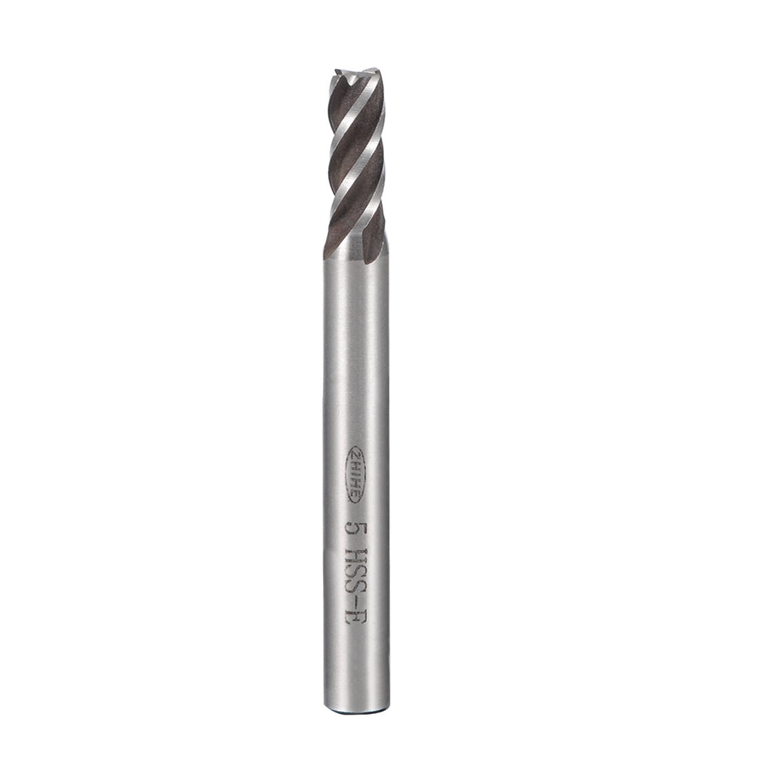 Harfington High Speed Steel HSS-AL 4 Flute Straight End Mill Cutter CNC Router Bits, 5 x 6 x 13mm