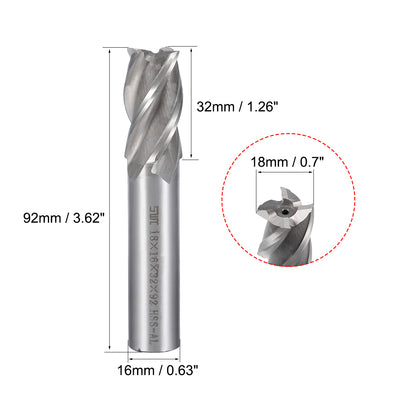 Harfington HSS-AL 4 Flute Straight End Mill Cutter CNC Router Bits
