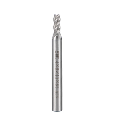Harfington High Speed Steel HSS-AL 4 Flute Straight End Mill Cutter CNC Router Bits