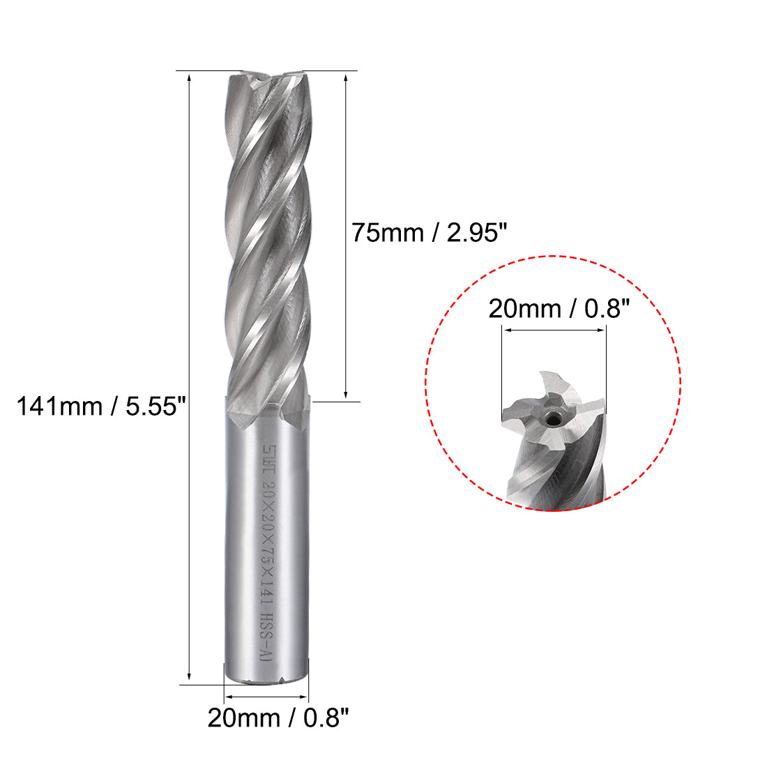 Harfington HSS-AL 4 Flute Straight End Mill Cutter CNC Router Bits