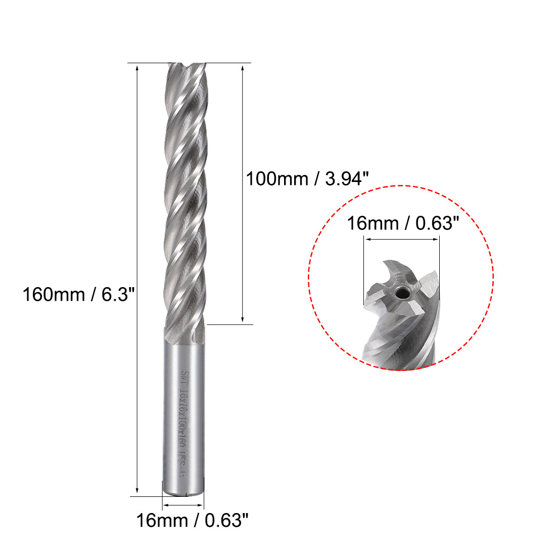 Harfington HSS-AL 4 Flute Straight End Mill Cutter CNC Router Bits