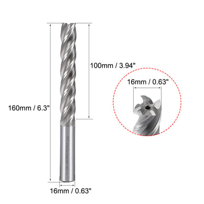 Harfington HSS-AL 4 Flute Straight End Mill Cutter CNC Router Bits