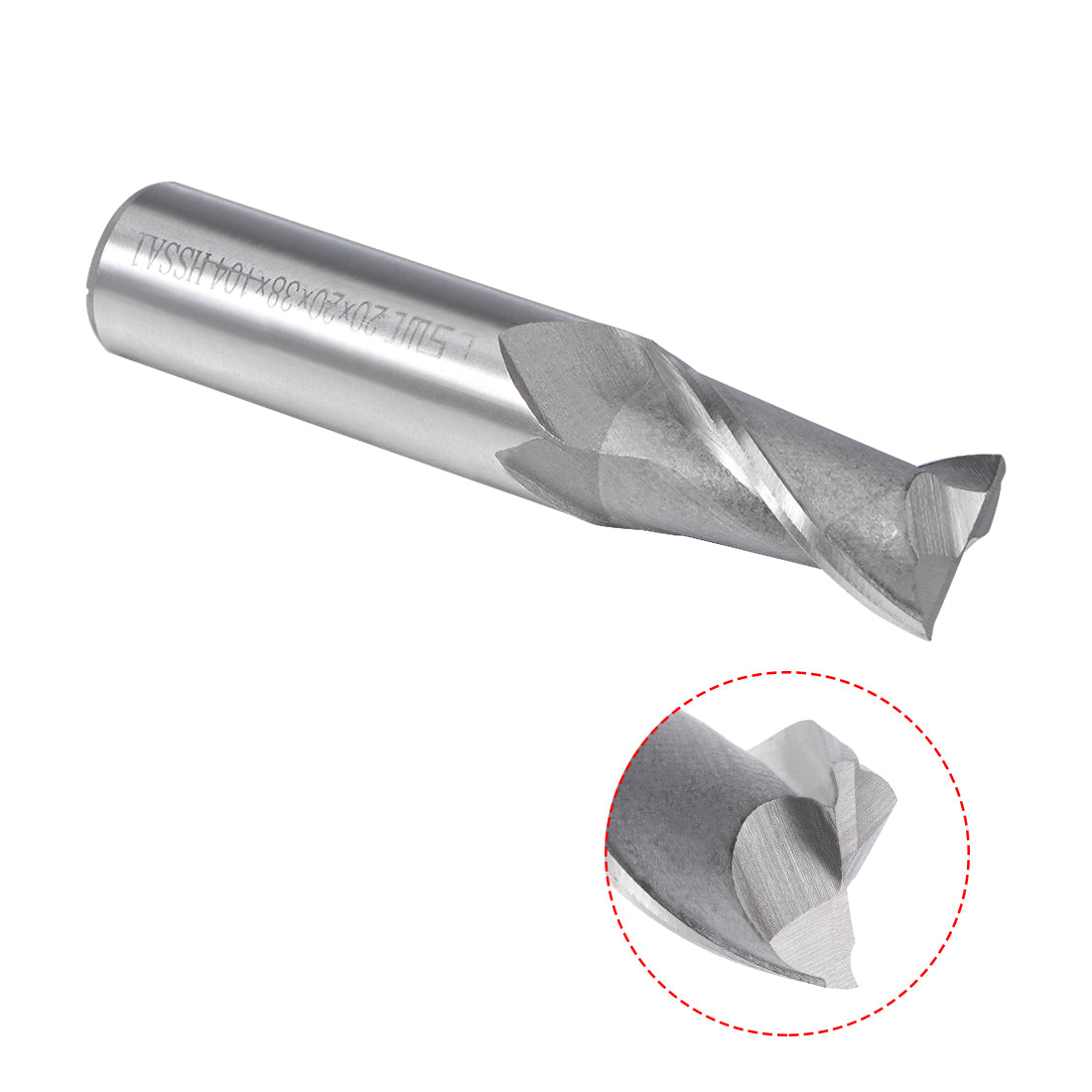 Harfington High Speed Steel HSS-AL 2 Flute Straight Shank End Mill Cutter CNC Router Bits