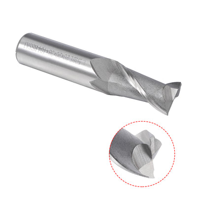 Harfington High Speed Steel HSS-AL 2 Flute Straight Shank End Mill Cutter CNC Router Bits