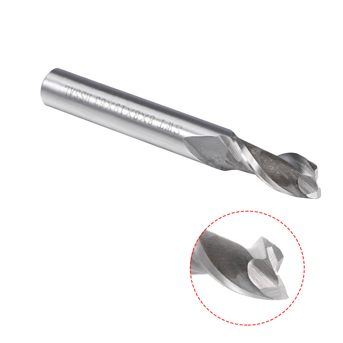 Harfington High Speed Steel HSS-AL 2 Flute Straight Shank End Mill Cutter CNC Router Bits