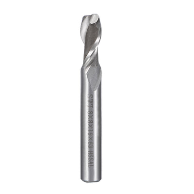 Harfington High Speed Steel HSS-AL 2 Flute Straight Shank End Mill Cutter CNC Router Bits