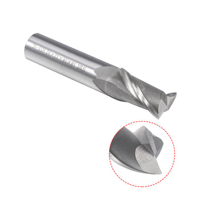 Harfington High Speed Steel HSS-AL 2 Flute Straight Shank End Mill Cutter CNC Router Bits