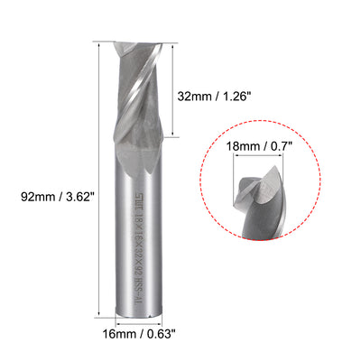 Harfington High Speed Steel HSS-AL 2 Flute Straight Shank End Mill Cutter CNC Router Bits