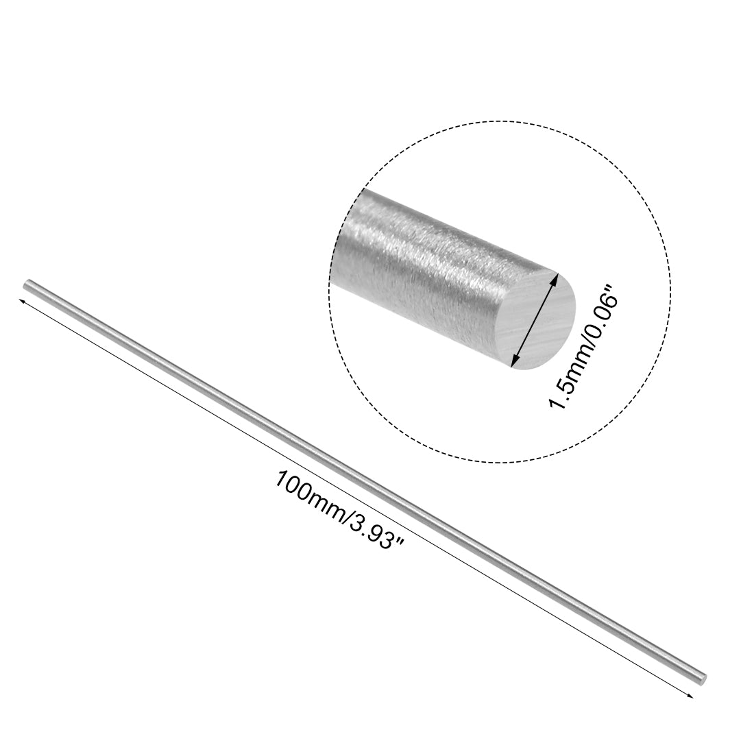 Harfington Round Rod 100mm Length HSS Lathe Bar Stock DIY Craft Tool 10 Pcs